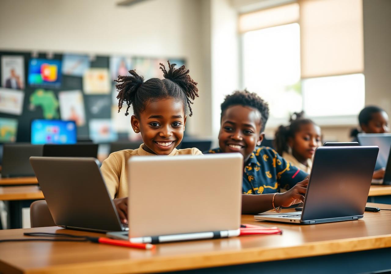 Children learning AI and digital creativity